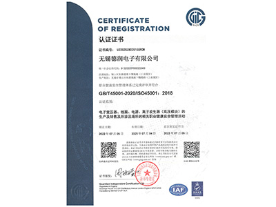 ISO45001 （變壓器 離(li)子）